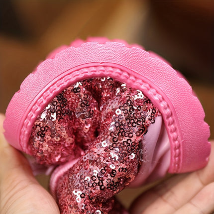 Cute Snow Boots with Sequin Bunny Ears