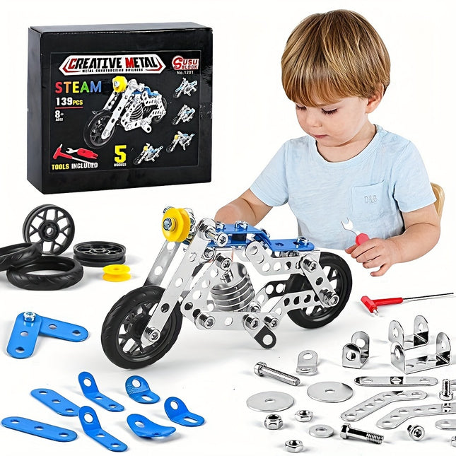 139pcs DIY Motorcycle Puzzle Model Car – Build & Play