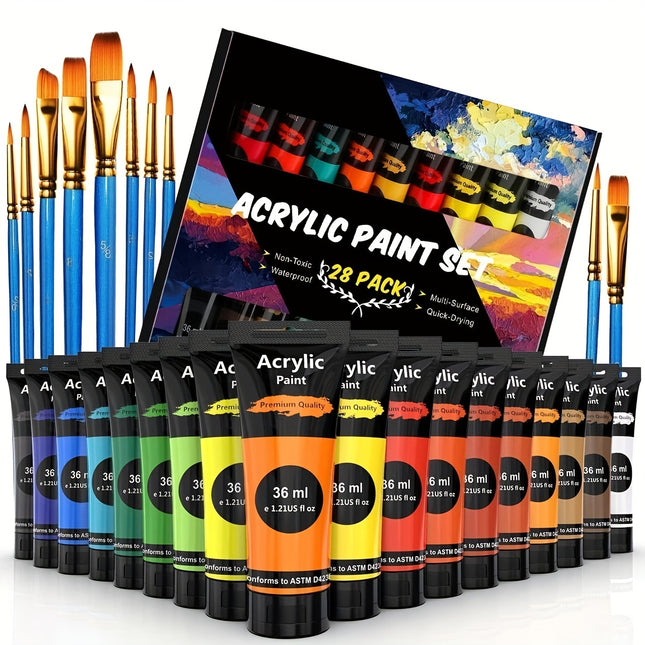 Vibrant Acrylic Paint Set - Creative Art Made Easy