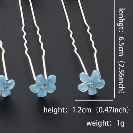 20pcs Rhinestone Flower U Hairpins