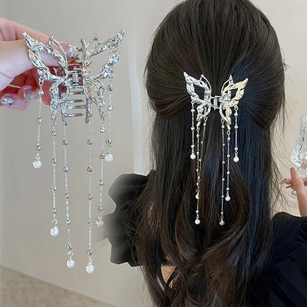 Elegant Butterfly Tassel Braided Hair Clip