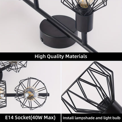 Retro LED 6-Bulb Ceiling Spotlight - E14 Swiveling Ceiling Lamp