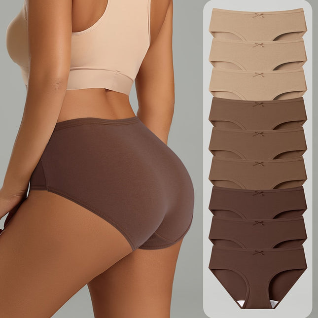 9pcs Maillard Color Briefs