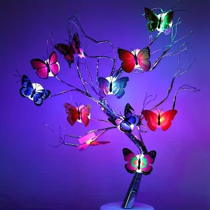 Colorful Glowing Butterfly Night Light - 3D LED Wall Sticker