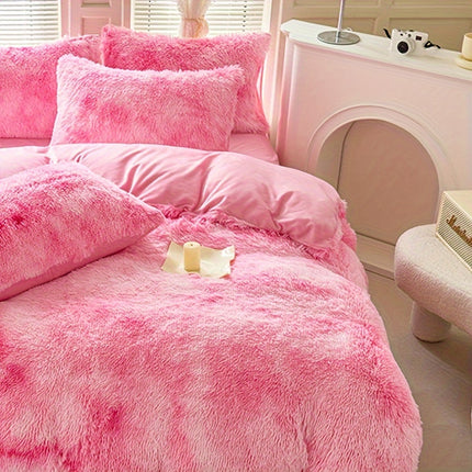 Tie-Dye Plush Duvet Cover Set - Soft & Cozy