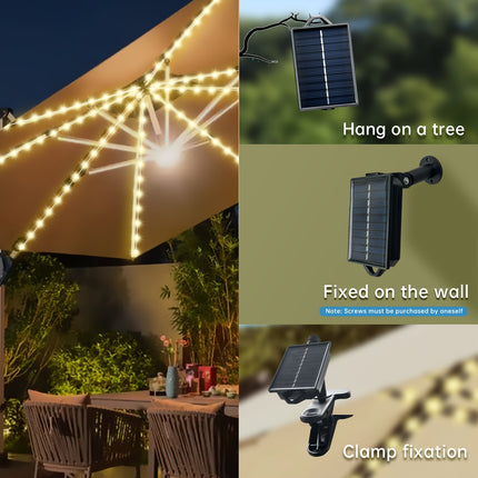 Solar-Powered Umbrella Lights – 104 LED Outdoor Decor