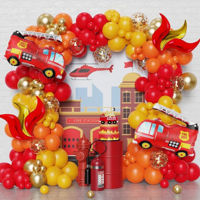 Firefighter Balloon Garland Kit for Rescue-Themed Parties