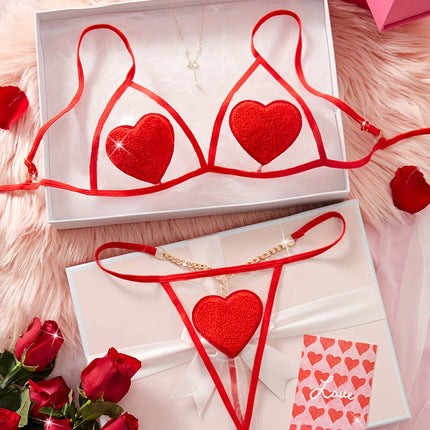 Christmas Red Love Lingerie Set