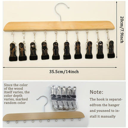 Adjustable Wooden Multi-Clip Hanger