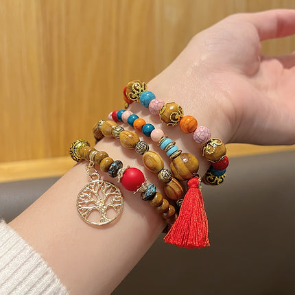 4pcs Tree of Life Beaded Bracelet Set