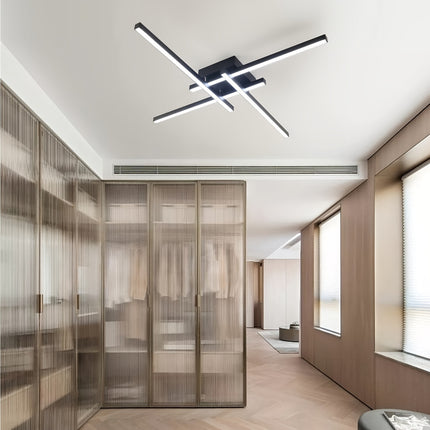 3-Color 60.96cm Modern Ceiling Light - 40W LED, Black
