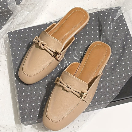 Elegant Beige Slip-On Mules