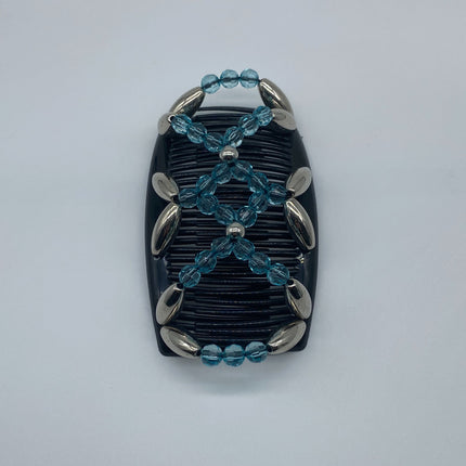 Women's Double-Sided Beaded Hair Comb – Elegant Ponytail Barrette