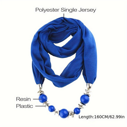 Boho Resin Bead Pendant Scarf
