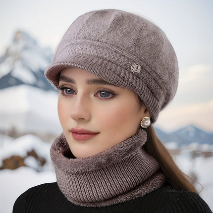 Women’s Knit Beanie with Visor