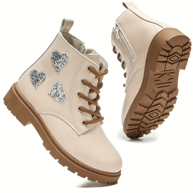 Girls' Sparkling Heart High-Top Boots