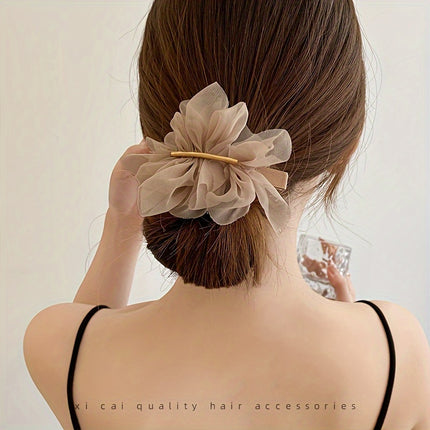 Elegant Flower Hair Clip – Daily Ponytail Accessory