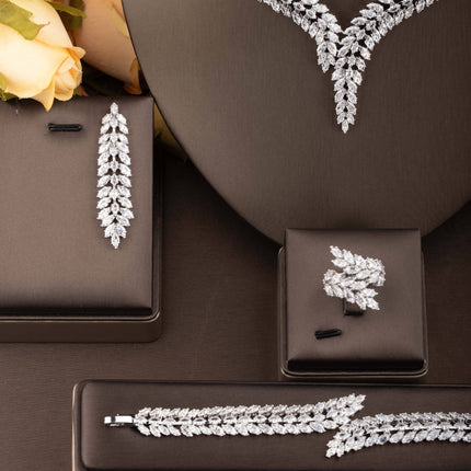 Luxury V-Neck Wedding Jewelry Set