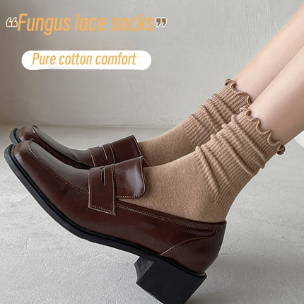 Women's Cotton Mid-Calf Lace Socks (6 Pairs)