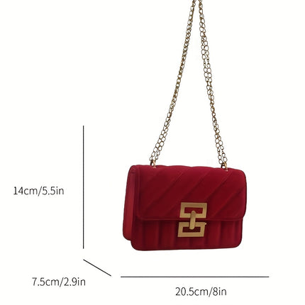 Elegant Quilted Velvet Shoulder Bag