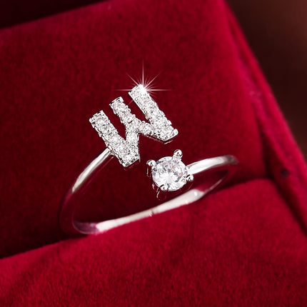 Adjustable Letter Zirconia Copper Ring