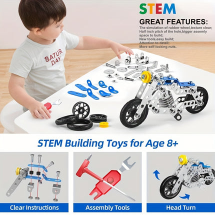 139pcs DIY Motorcycle Puzzle Model Car – Build & Play