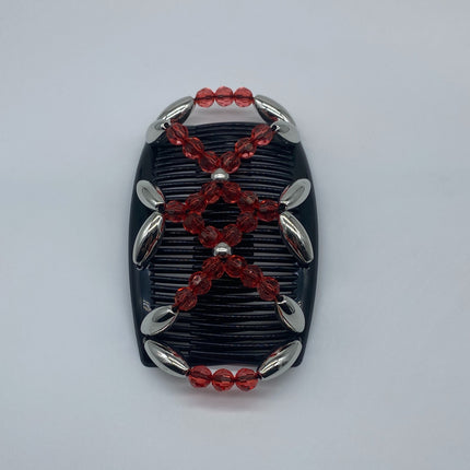 Women's Double-Sided Beaded Hair Comb – Elegant Ponytail Barrette