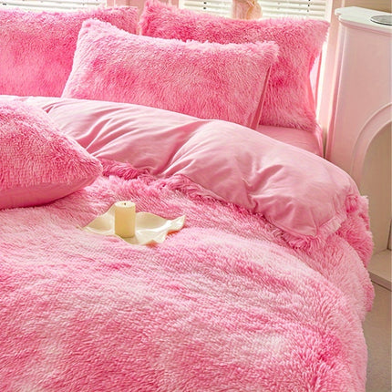 Tie-Dye Plush Duvet Cover Set - Soft & Cozy