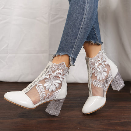 Elegant Lace Ankle Booties