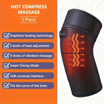 Electric Heating Knee Brace with Vibration Massage - USB Powered