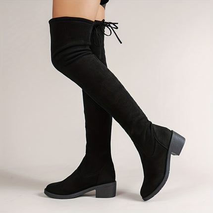 Women's Drawstring Over-The-Knee Boots