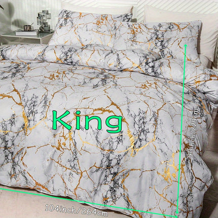 Soft Bronzing Duvet Cover Set - 3pcs, Elegant Comfort