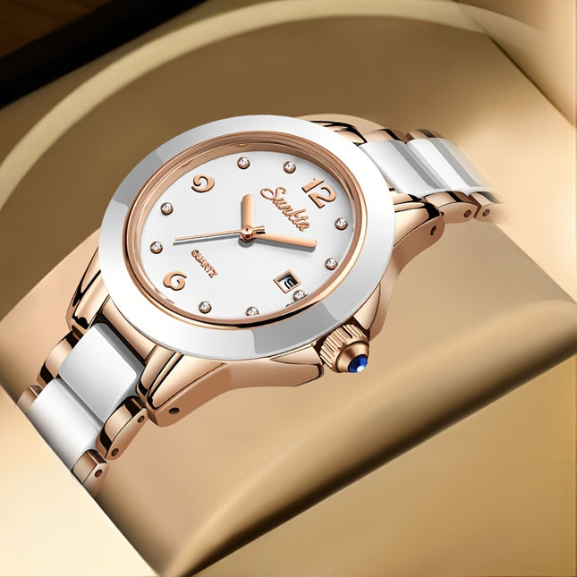 SUNKTA Women's Glitter Quartz Watch