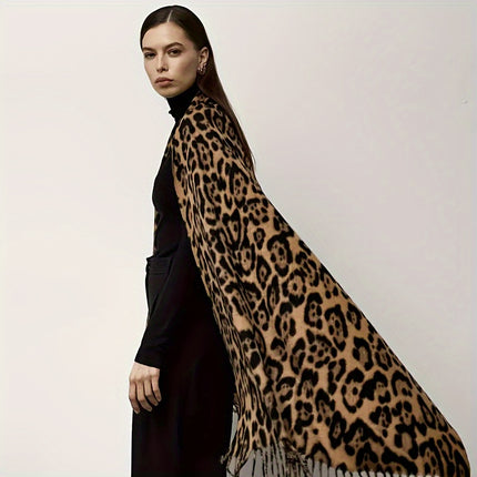 Bohemian Leopard Print Fleece Scarf