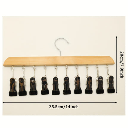 Adjustable Wooden Multi-Clip Hanger