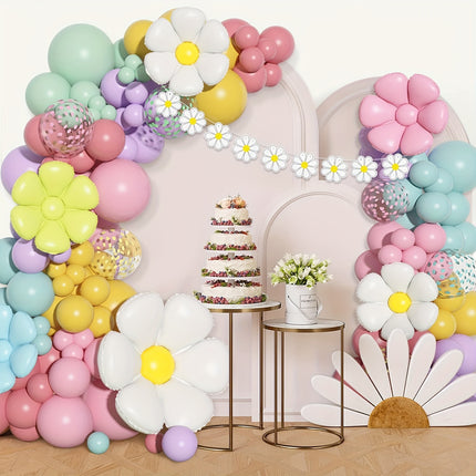 162-Piece Daisy Balloon Wreath Arch Set – Bohemian Decor