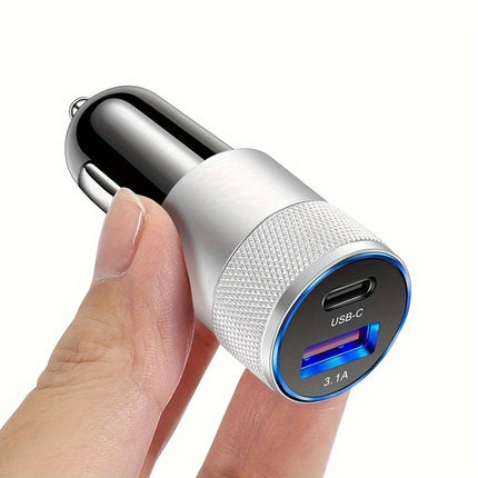 Super-Fast PD Car Charger with USB & Alloy Design