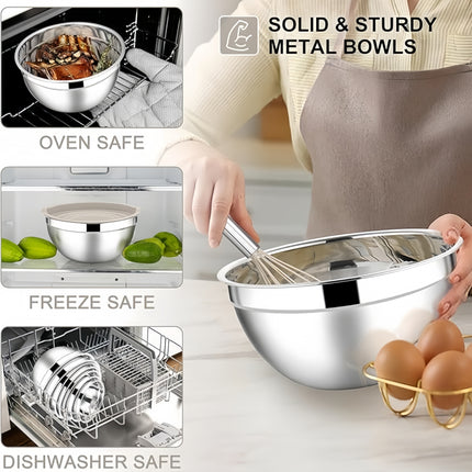 14-Piece Stainless Steel Mixing Bowl Set