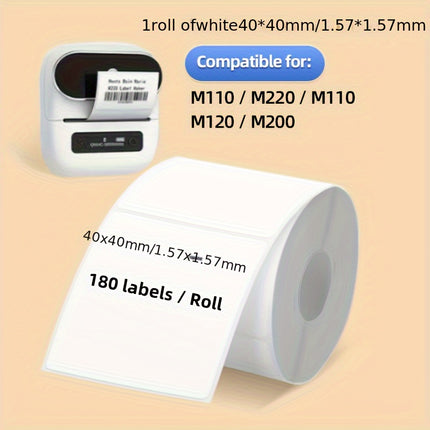 White Square Thermal Label Rolls