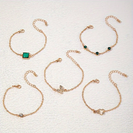 Boho Heart & Butterfly Bracelet Set