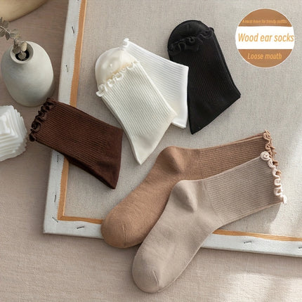 Women's Cotton Mid-Calf Lace Socks (6 Pairs)