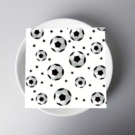 20 PCS Set of Soccer Printed Paper Napkins