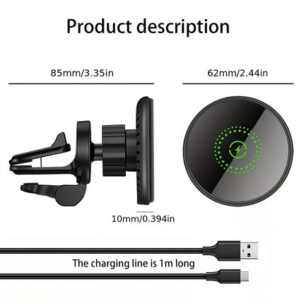 Magnetic Wireless Car Charger Mount for Fast Charging