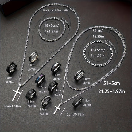14-Piece Casual Men's Jewelry Set
