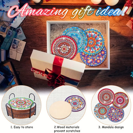 8pcs Mandala Diamond Painting Coasters