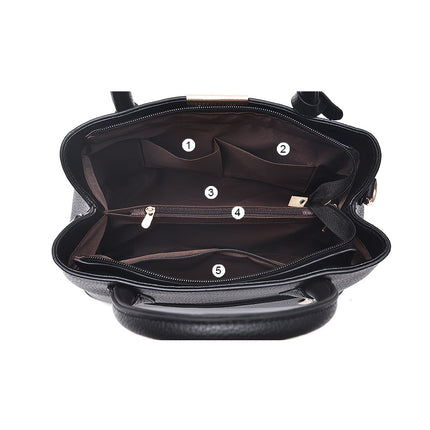 Chic Handbag with Metal Charm