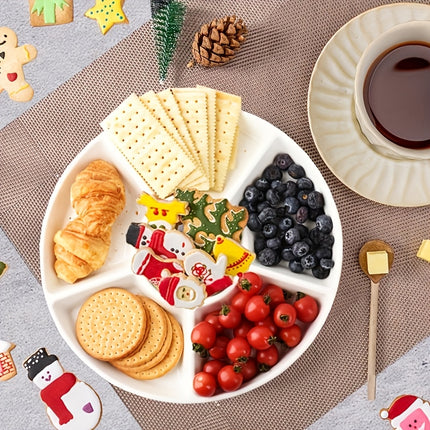 6-Compartment Round Snack Plate: Perfect for Parties