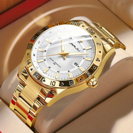 Stylish Steel Strap Calendar Watch