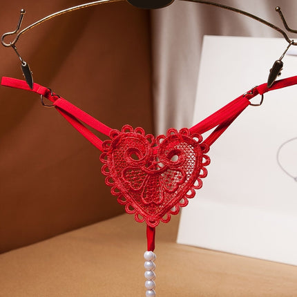 Floral Embroidery Pearl Thongs