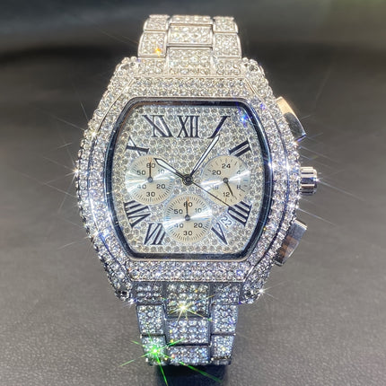 MISSFOX Iced-Out Men's Quartz Watch